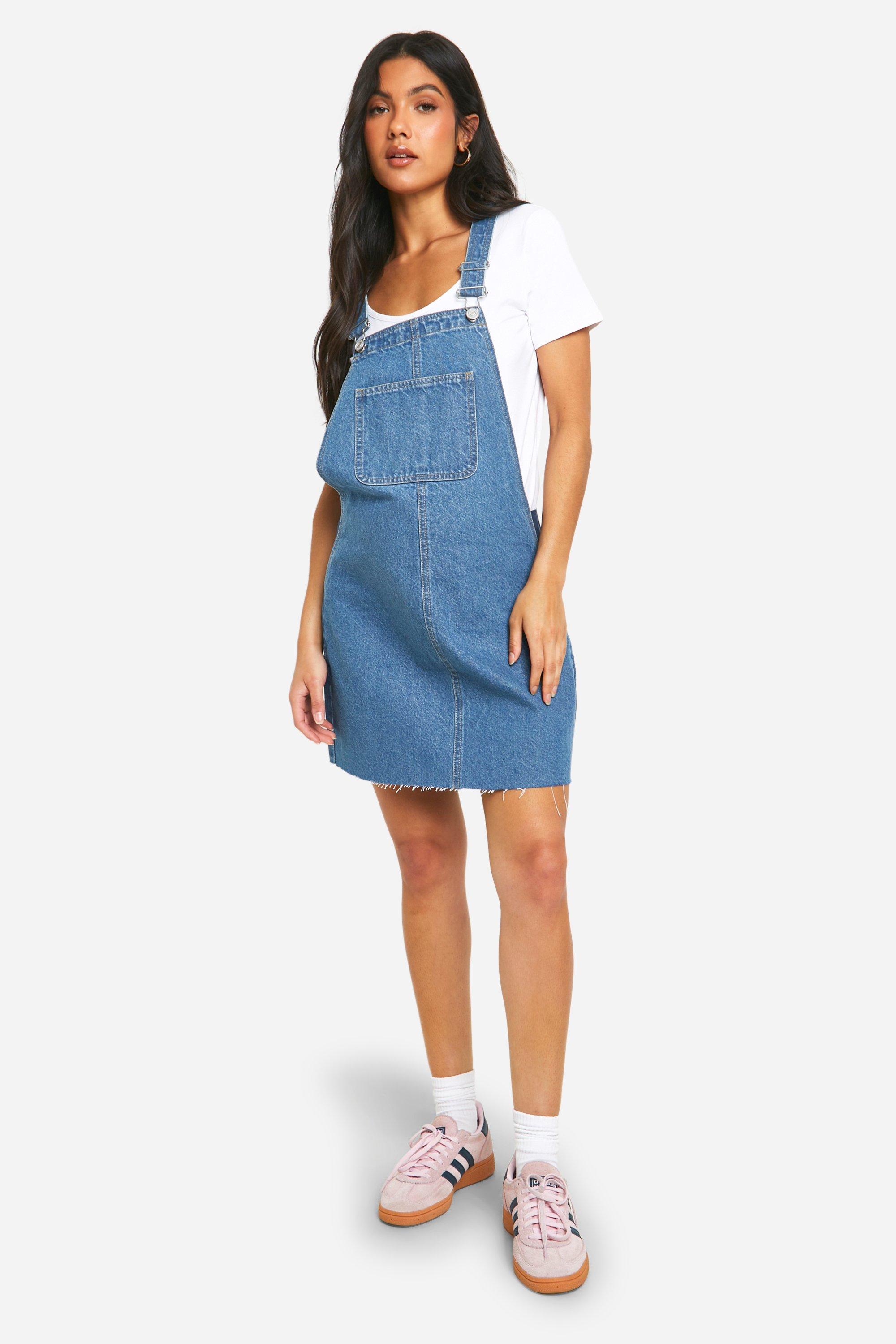 Maternity Denim Pinafore Dress